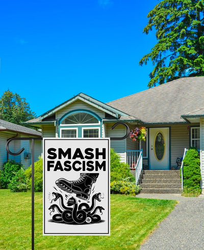 FIGHT FASCISM Garden Flag, 12x18 Inch Double Sided, No Kings In America Protest, Anti-Trump Flag, Resist Racism, Resist Fascism Flag