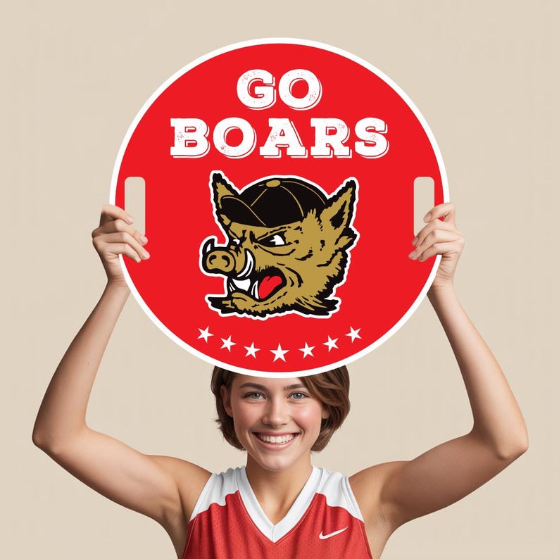 Custom Cheer Signs for School Spirit, Personalized Cheerleading Rally Signs with Handle, Pep Rally Sports Team Chant & Game Day Support Sign