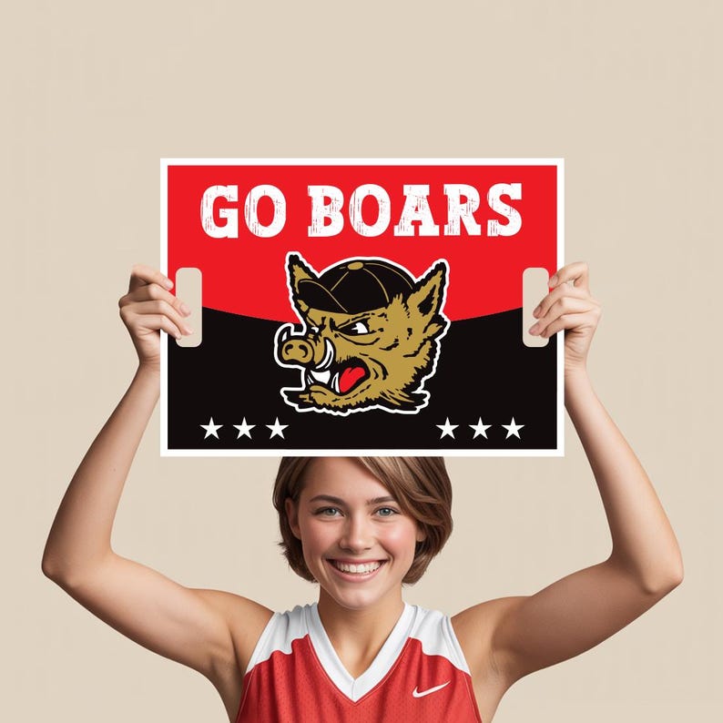 Custom Cheer Signs for School Spirit, Personalized Cheerleading Rally Signs with Handle, Pep Rally Sports Team Chant & Game Day Support Sign