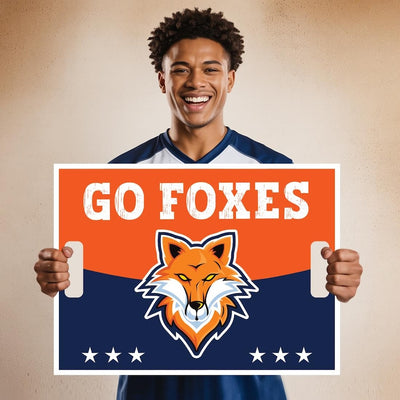 Custom Cheer Signs for School Spirit, Personalized Cheerleading Rally Signs with Handle, Pep Rally Sports Team Chant & Game Day Support Sign