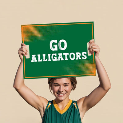 Custom Cheer Signs for School Spirit, Personalized Cheerleading Rally Signs with Handle, Pep Rally Sports Team Chant & Game Day Support Sign