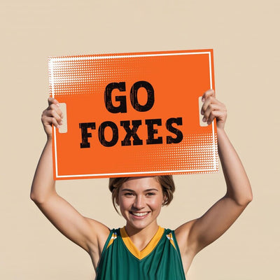 Custom Cheer Signs for School Spirit, Personalized Cheerleading Rally Signs with Handle, Pep Rally Sports Team Chant & Game Day Support Sign