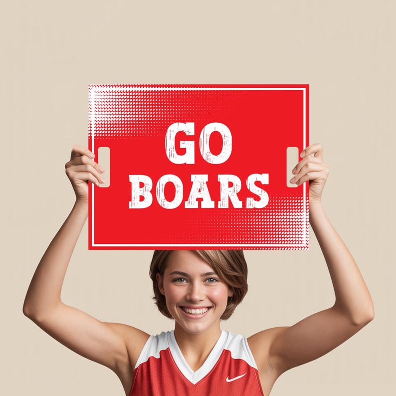 Custom Cheer Signs for School Spirit, Personalized Cheerleading Rally Signs with Handle, Pep Rally Sports Team Chant & Game Day Support Sign