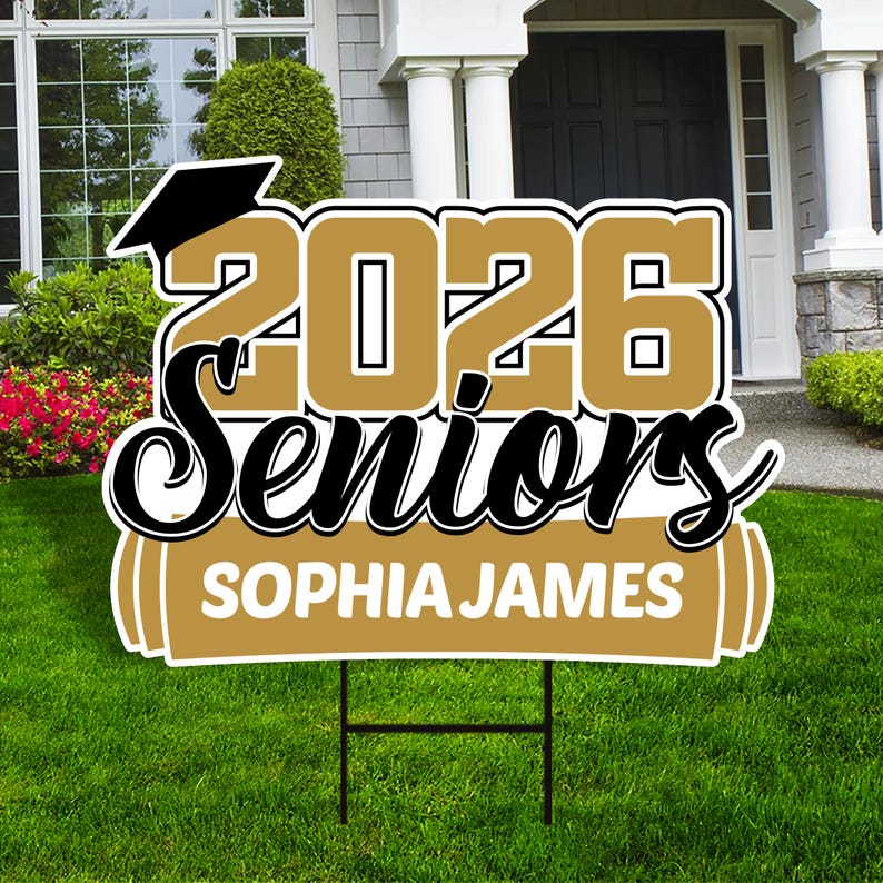 Personalized Senior 2026 with Diploma Yard Sign - Graduation Class of ...