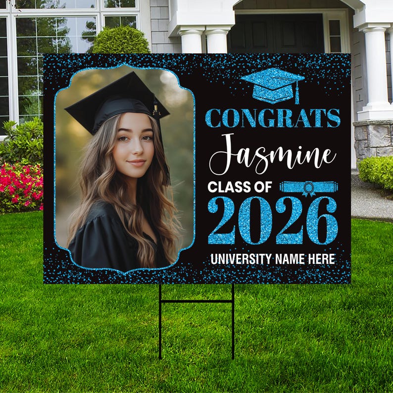 2026 Graduation Sign Personalized Graduation Yard Sign 2026 with Photo, Graduate Picture ...
