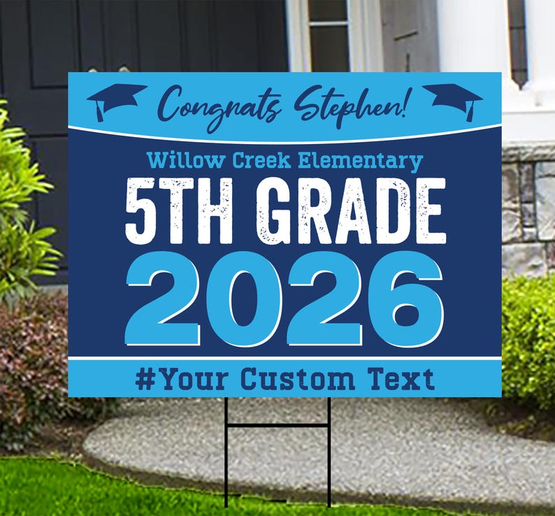 Personalized 5th Grade Graduation Yard Sign 2026, Custom Name School ...