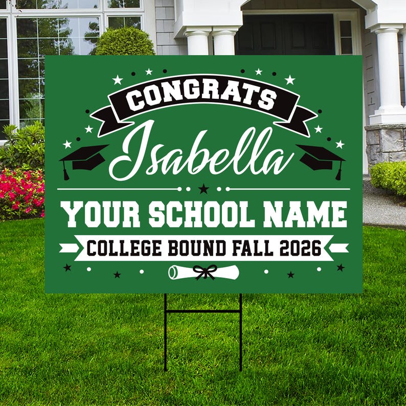 Personalized College Bound Yard Sign Class of 2026, Graduation Yard ...