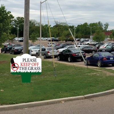 Stay Off Grass Yard Sign 10” x 14” - Rust-free Aluminum Off Grass Sign for Lawn