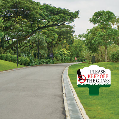 Stay Off Grass Yard Sign 10” x 14” - Rust-free Aluminum Off Grass Sign for Lawn
