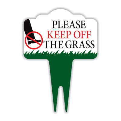 Stay Off Grass Yard Sign 10” x 14” - Rust-free Aluminum Off Grass Sign for Lawn