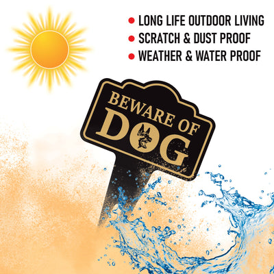 Beware of Dog Yard Sign 10” x 14” - Rust-free Aluminum Home Security Sign for Lawn