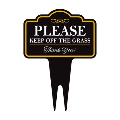 Stay Off Grass Yard Sign 10” x 14” - Rust-free Aluminum Off Grass Sign for Lawn