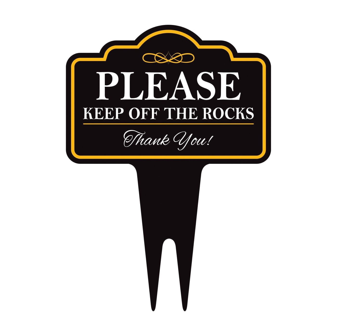 Please Keep Off The Rocks Yard Sign 10” x 14” - Rust-free Aluminum Off Rocks Sign for Lawn