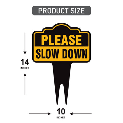 Please Slow Down Yard Sign 10” x 14” - Rust-free Aluminum Slow Down Sign for Lawn