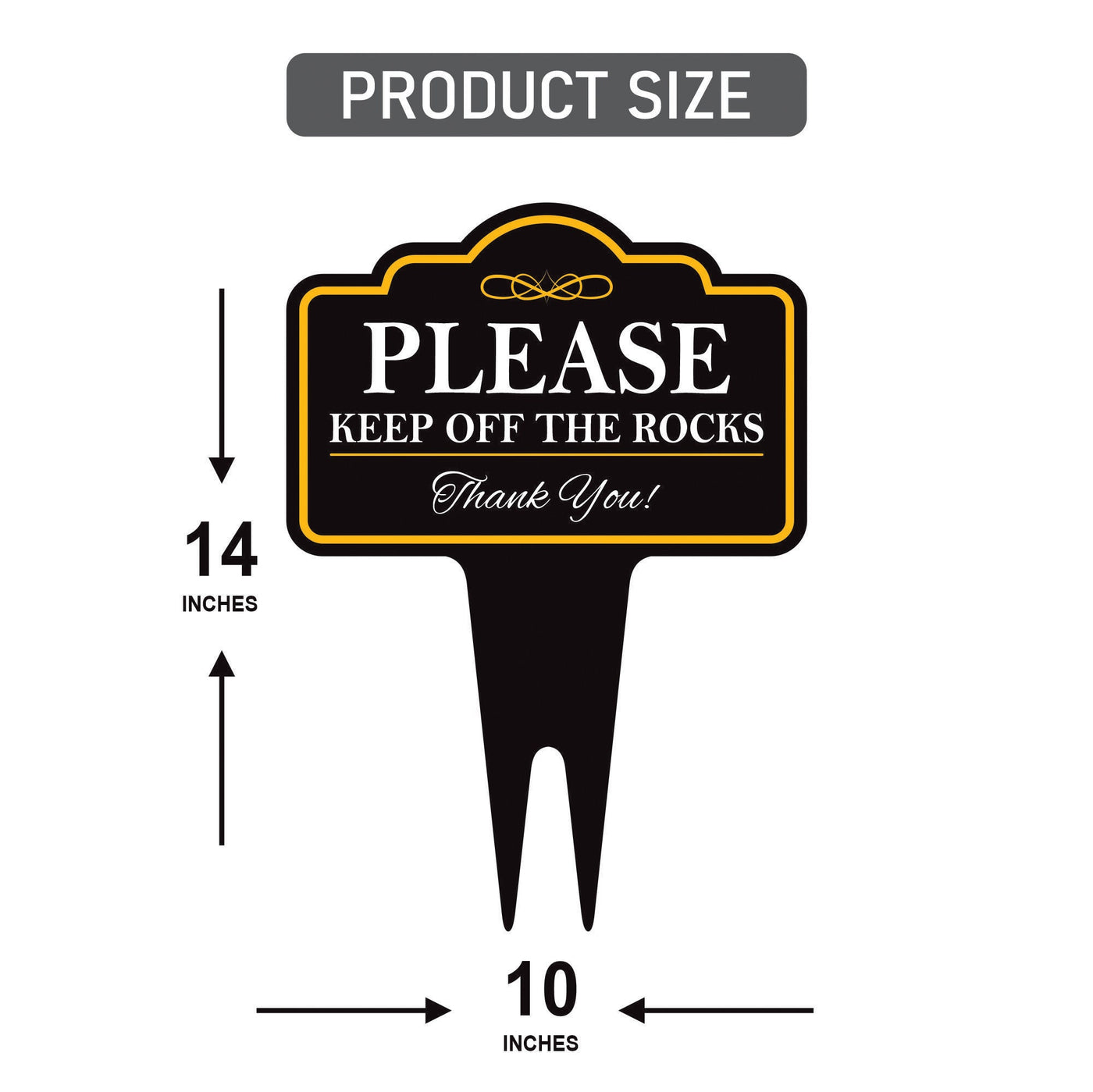 Please Keep Off The Rocks Yard Sign 10” x 14” - Rust-free Aluminum Off Rocks Sign for Lawn
