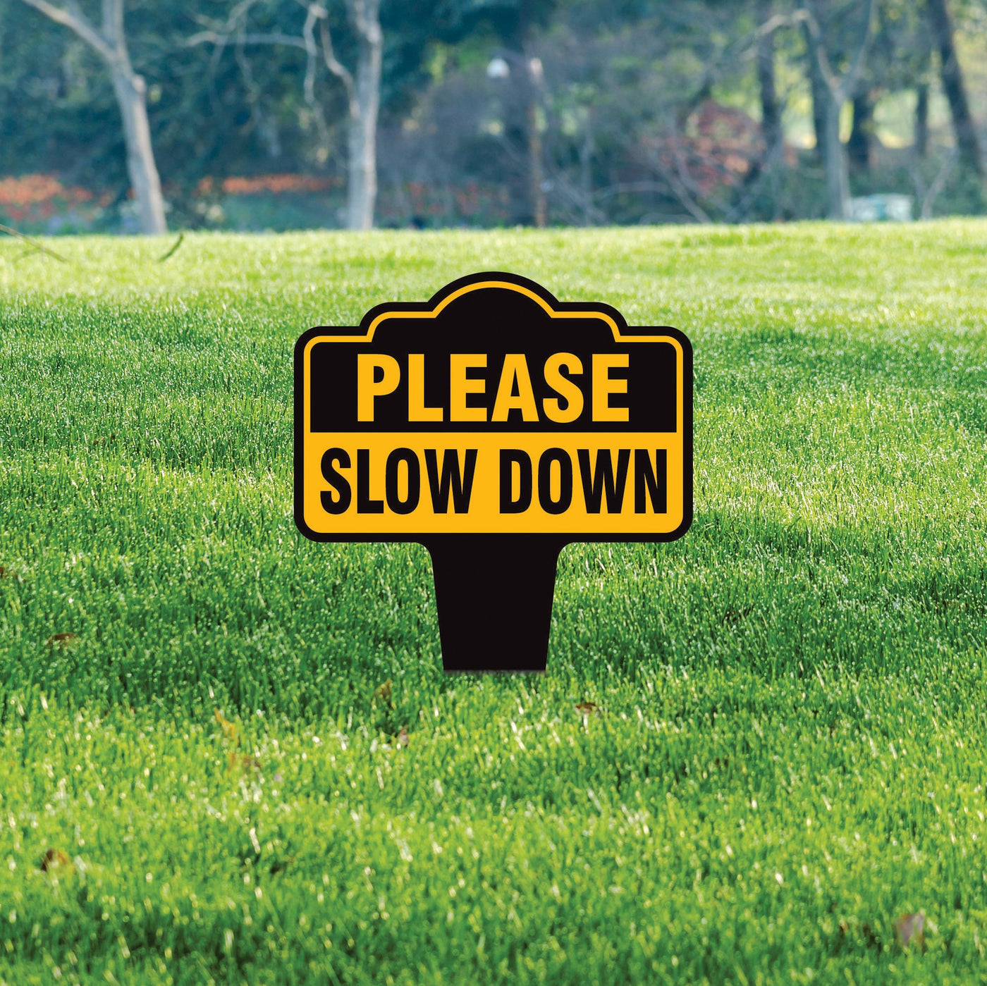 Please Slow Down Yard Sign 10” x 14” - Rust-free Aluminum Slow Down Sign for Lawn