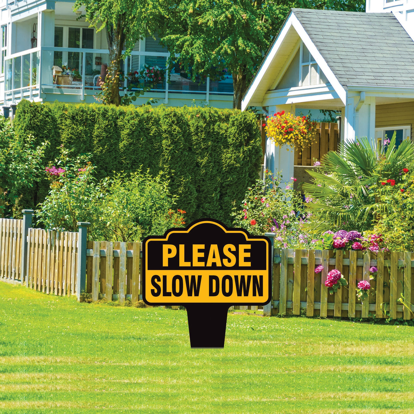 Please Slow Down Yard Sign 10” x 14” - Rust-free Aluminum Slow Down Sign for Lawn