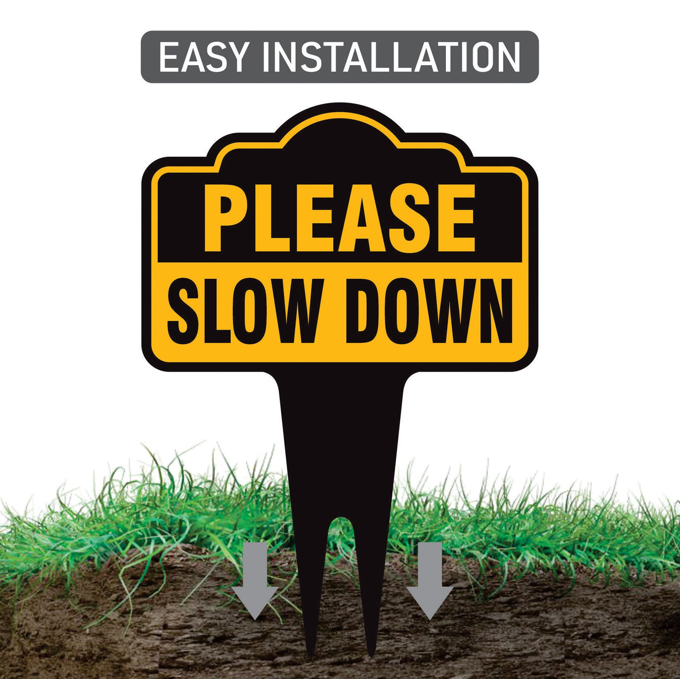 Please Slow Down Yard Sign 10” x 14” - Rust-free Aluminum Slow Down Sign for Lawn