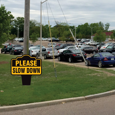 Please Slow Down Yard Sign 10” x 14” - Rust-free Aluminum Slow Down Sign for Lawn