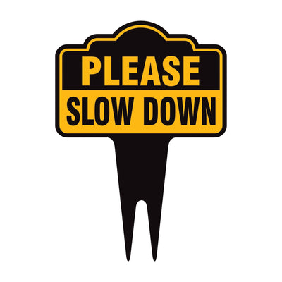 Please Slow Down Yard Sign 10” x 14” - Rust-free Aluminum Slow Down Sign for Lawn