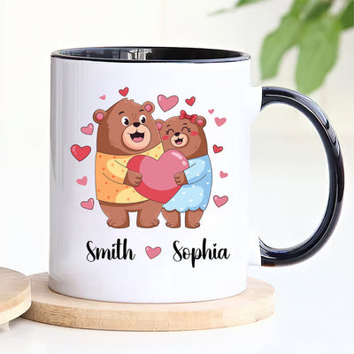 Personalized Cute Bear Valentines Mug - Custom Name Coffee Mug | Funny Valentine Gift