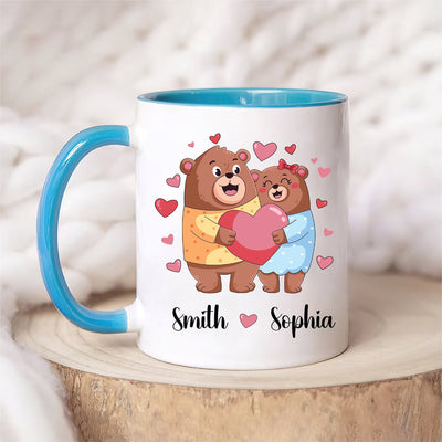 Personalized Cute Bear Valentines Mug - Custom Name Coffee Mug | Funny Valentine Gift