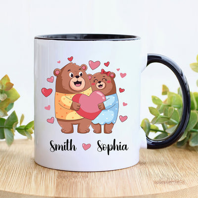Personalized Cute Bear Valentines Mug - Custom Name Coffee Mug | Funny Valentine Gift