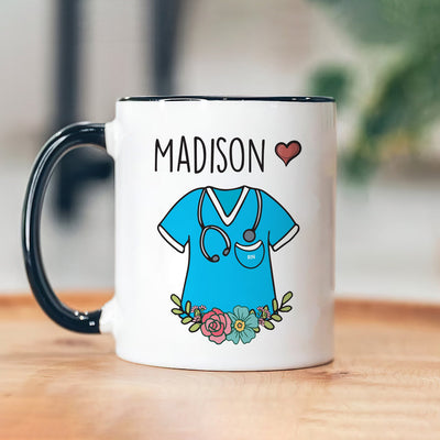 Custom Nurse Name Mug, Personalized RN Coffee Cup, Nurse Coffee Mug, Ideal for Nurse Graduation