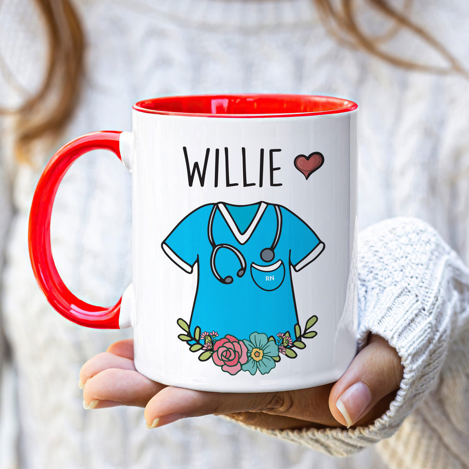 Custom Nurse Name Mug, Personalized RN Coffee Cup, Nurse Coffee Mug, Ideal for Nurse Graduation