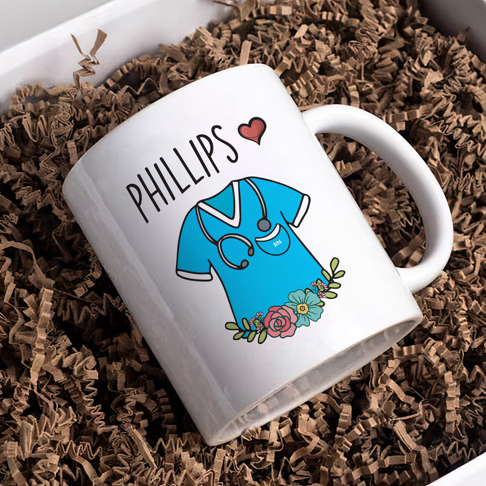 Custom Nurse Name Mug, Personalized RN Coffee Cup, Nurse Coffee Mug, Ideal for Nurse Graduation