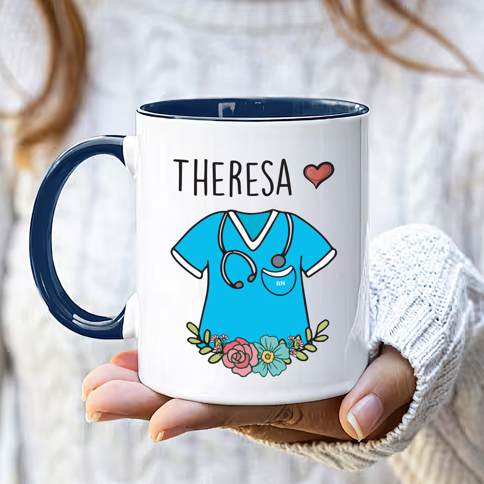 Custom Nurse Name Mug, Personalized RN Coffee Cup, Nurse Coffee Mug, Ideal for Nurse Graduation