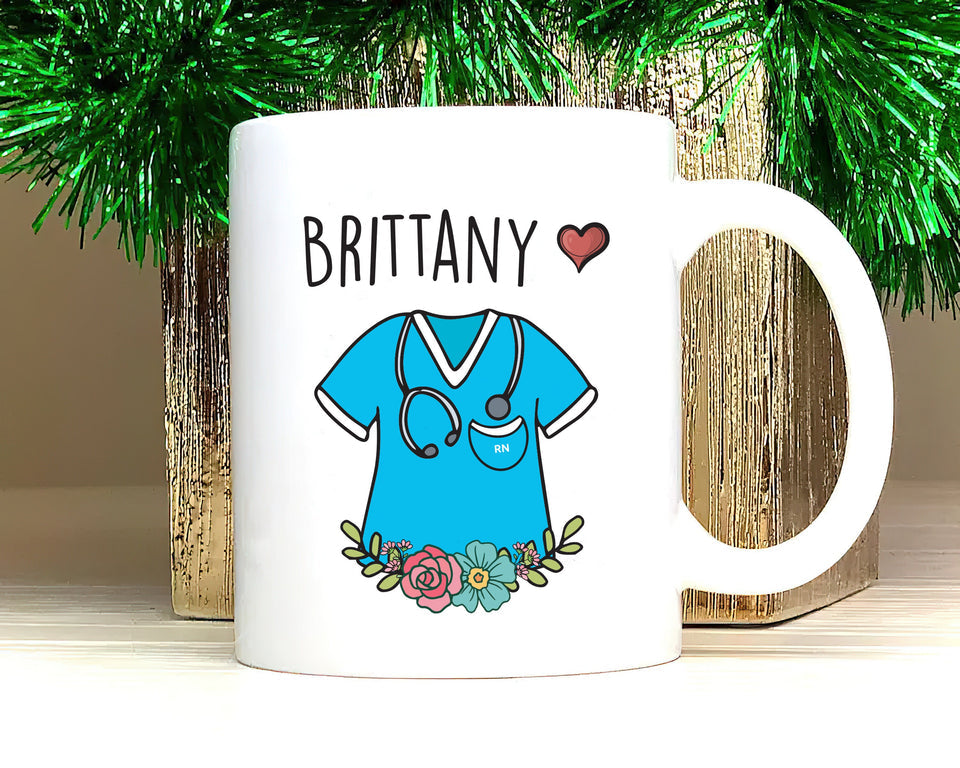 Custom Nurse Name Mug, Personalized RN Coffee Cup, Nurse Coffee Mug, Ideal for Nurse Graduation
