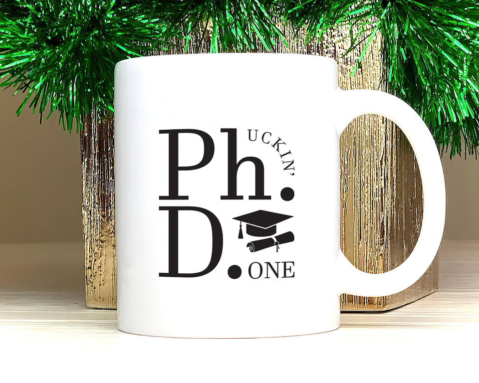 Personalized PhD Graduation Mug - Custom Gift for Doctorate Graduates
