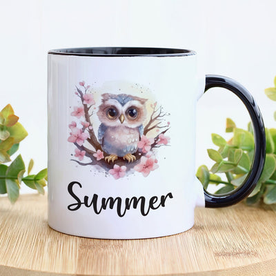 Personalized Owl Mug - Customizable Coffee Cup for Owl Lovers, Unique Handcrafted Gift Idea for Birthdays, Anniversaries