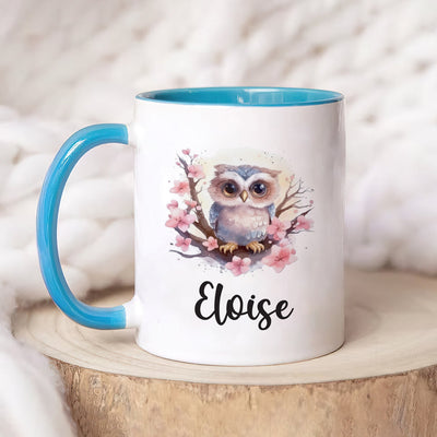Personalized Owl Mug - Customizable Coffee Cup for Owl Lovers, Unique Handcrafted Gift Idea for Birthdays, Anniversaries