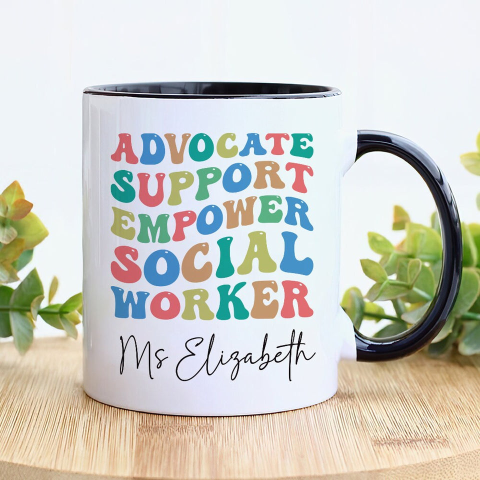 Personalized Social Work Mug, Custom Name Support Social Worker Coffee Mug