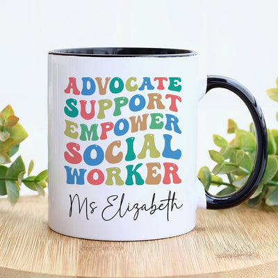 Personalized Social Work Mug, Custom Name Support Social Worker Coffee Mug
