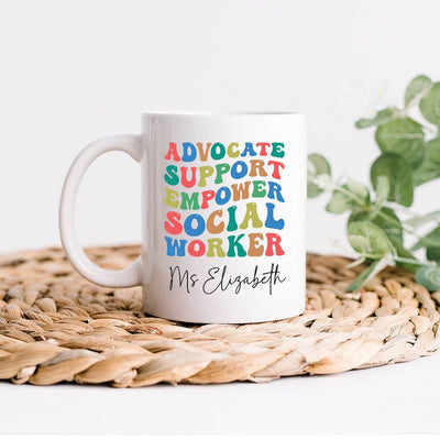 Personalized Social Work Mug, Custom Name Support Social Worker Coffee Mug