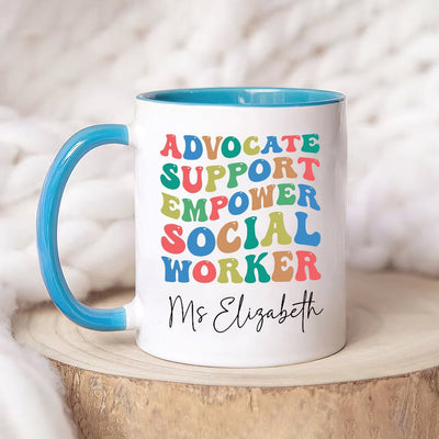 Personalized Social Work Mug, Custom Name Support Social Worker Coffee Mug
