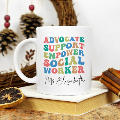 Personalized Social Work Mug, Custom Name Support Social Worker Coffee Mug