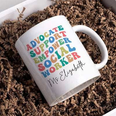 Personalized Social Work Mug, Custom Name Support Social Worker Coffee Mug