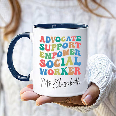 Personalized Social Work Mug, Custom Name Support Social Worker Coffee Mug