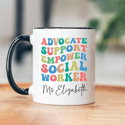 Personalized Social Work Mug, Custom Name Support Social Worker Coffee Mug