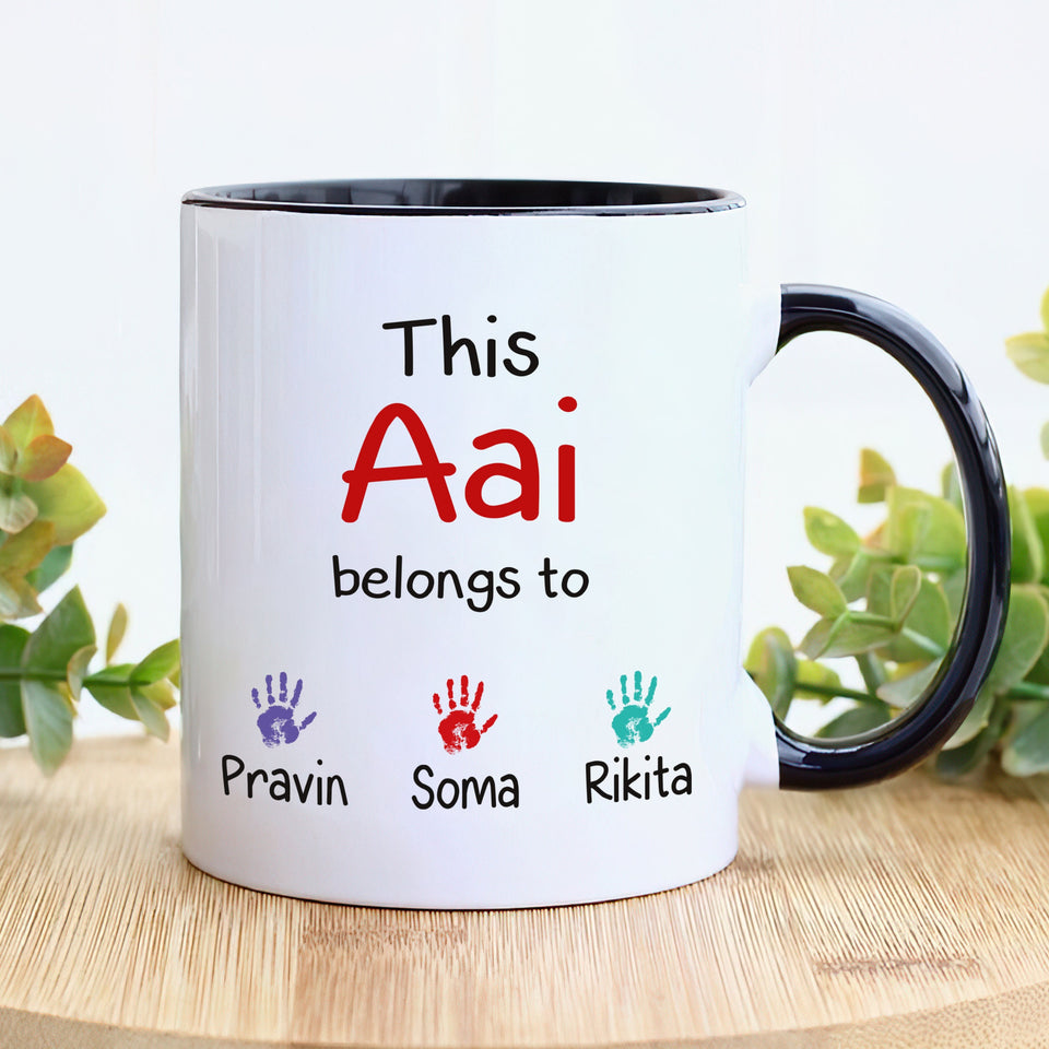 Personalized Indian Name Mother's Day Mug - Custom Name Coffee Cup