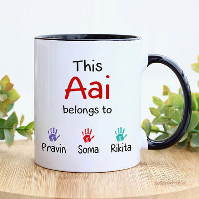 Personalized Indian Name Mother's Day Mug - Custom Name Coffee Cup