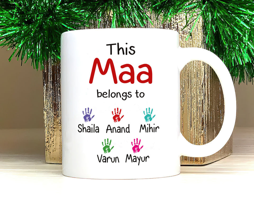 Personalized Indian Name Mother's Day Mug - Custom Name Coffee Cup