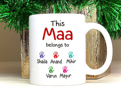 Personalized Indian Name Mother's Day Mug - Custom Name Coffee Cup