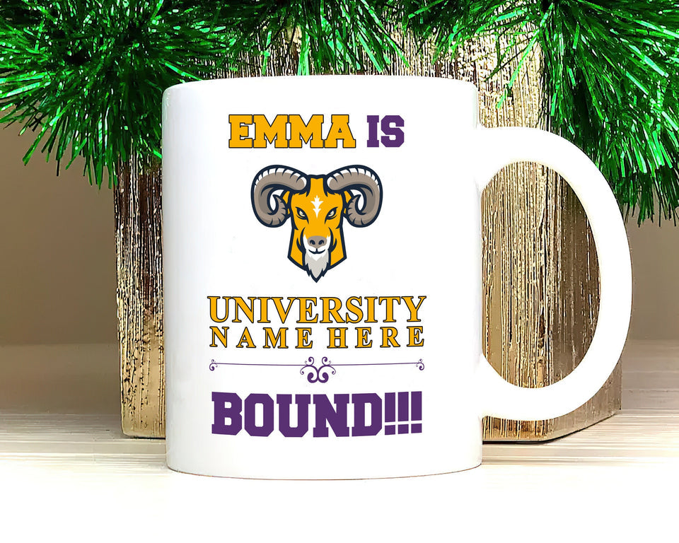 Personalized College Bound Mug - College Graduation, High School Graduation