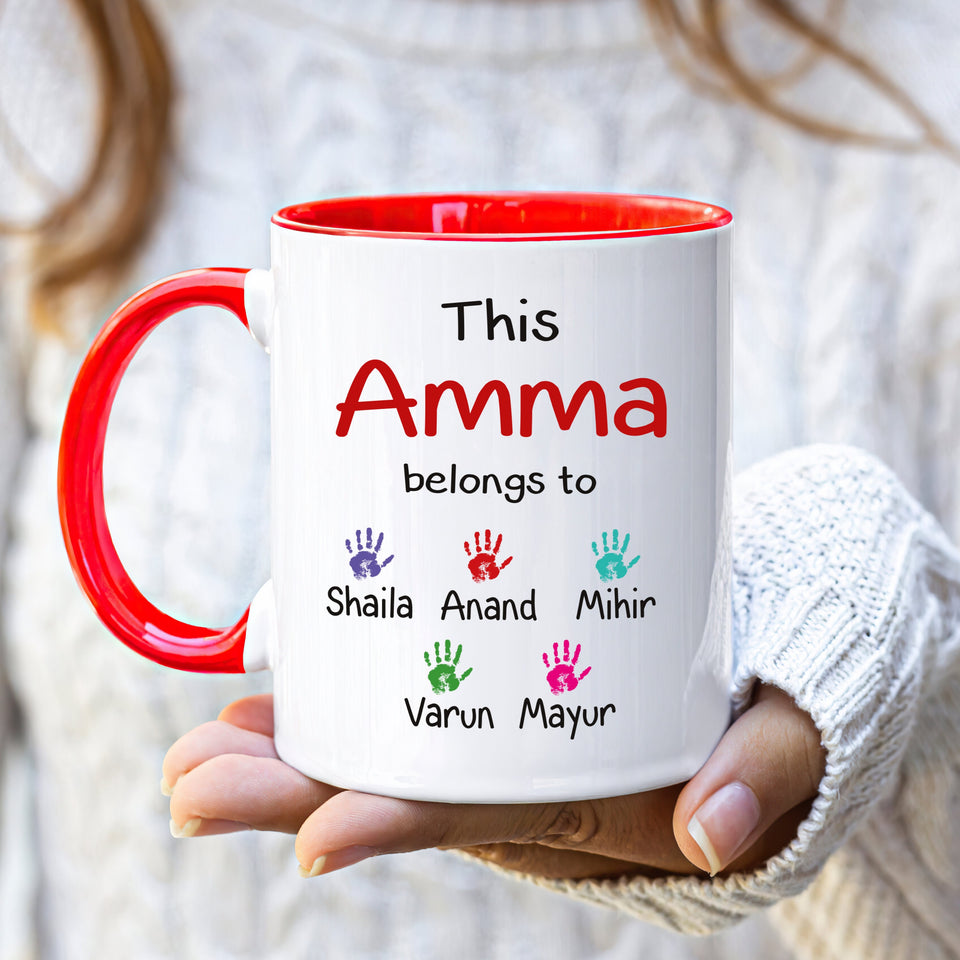 Personalized Indian Name Mother's Day Mug - Custom Name Coffee Cup