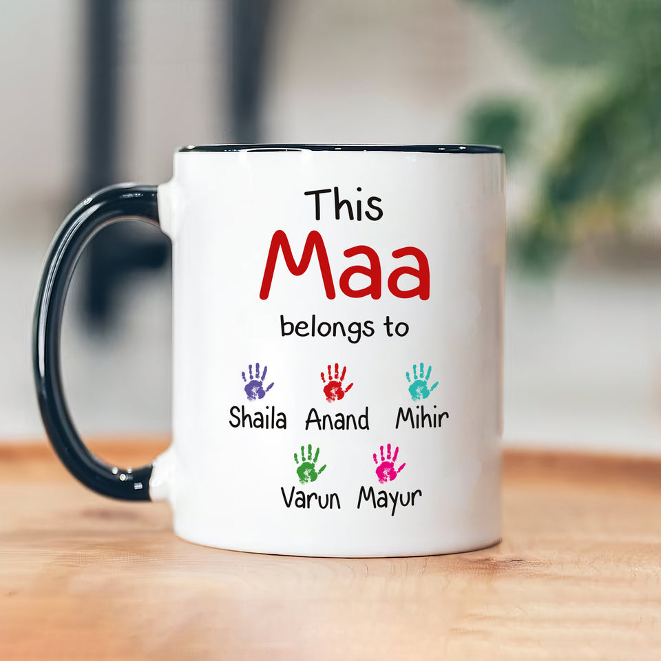Personalized Indian Name Mother's Day Mug - Custom Name Coffee Cup